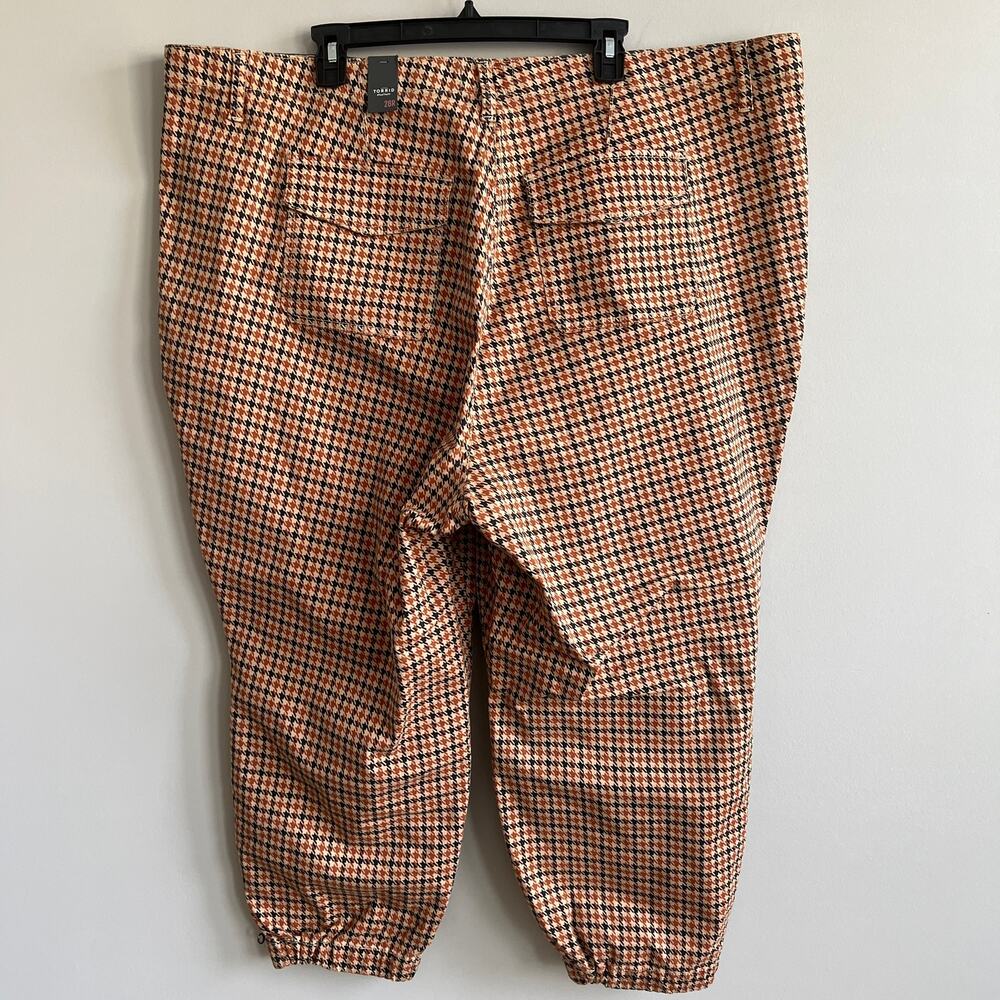 Torrid CMF Flex Jogger Twill Houndstooth Orange Zipper Ankle 28 NWT - Picture 5 of 9